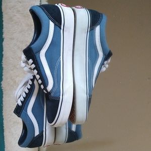 OLD SKOOL VANS Soft Suede Sapphire Blue Tie Shoe Size 6.5 men 8 Women